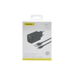 Foneng Charger EU76 USB 2.1A with Type-C Cable 1m Black